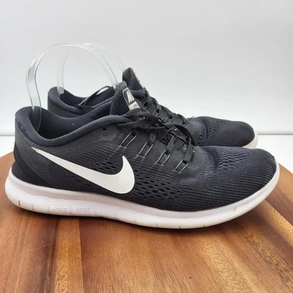 Nike Womens‎ Free RN Running Shoes Womens Size 9 831509-001 Black White Trainers